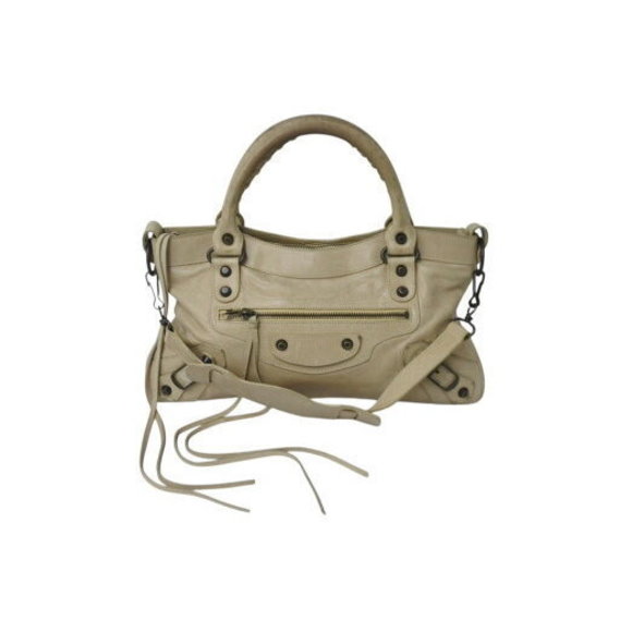 Balenciaga First Shoulder Bag Beige Leather - Picture 1 of 8